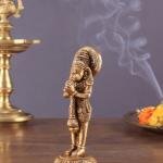 Brass Hanuman in Anjali Namaskar Mudra 4" | Spiritual Symbol of Humility, Devotion & Prayer | Intricate Craftsmanship | 270g Compact Idol | Home Altar Decor